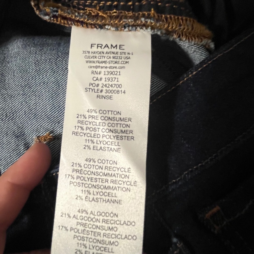 FRAME The Reboot High Rise Boot Cut Jeans Rinse Dark Wash Size 30 NWT - Picture 8 of 9